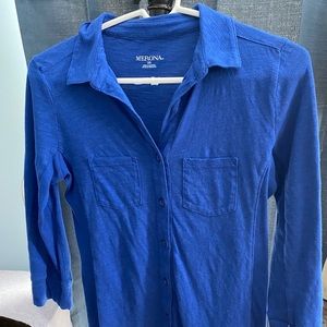 Button Down 3/4 Sleeve Blouse